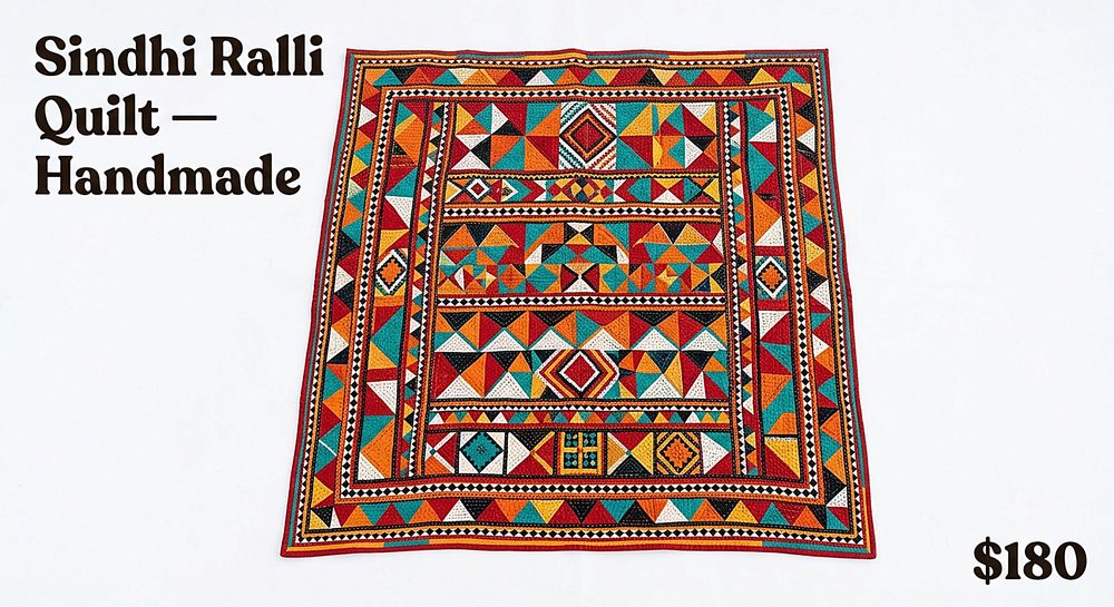 Sindhi Ralli Patchwork Quilt — photo 2
