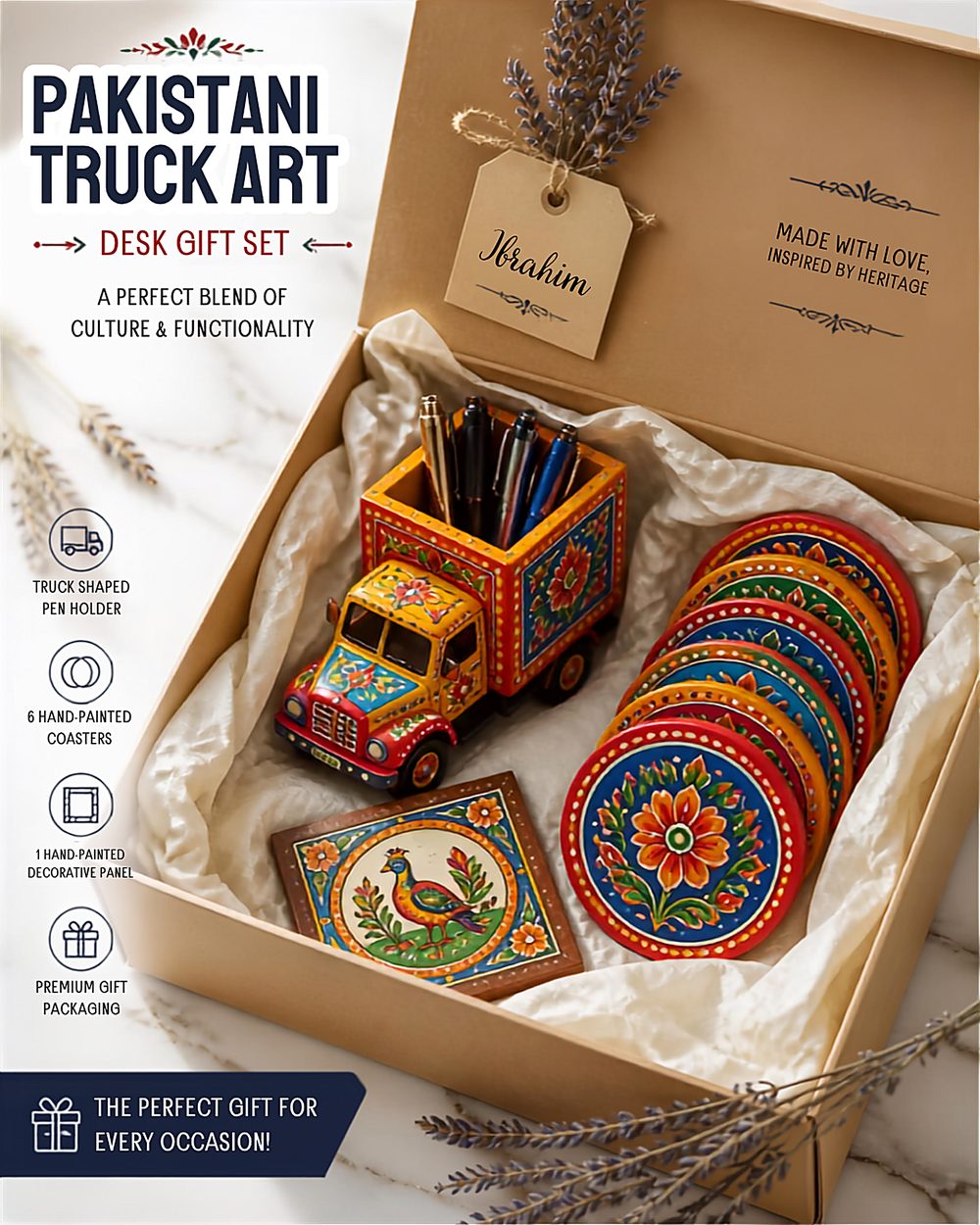 Pakistani Truck Art Desk Gift Set — photo 1