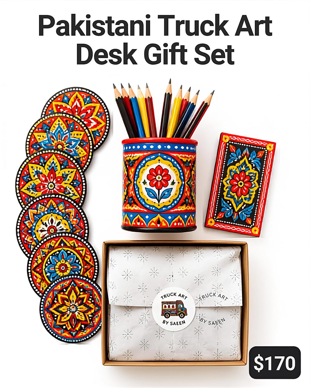 Pakistani Truck Art Desk Gift Set — photo 10