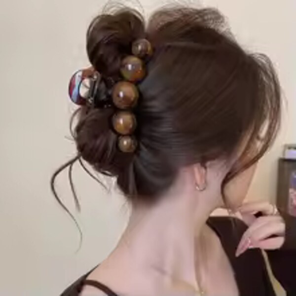 Retro Beaded Hair Claw Clip 3