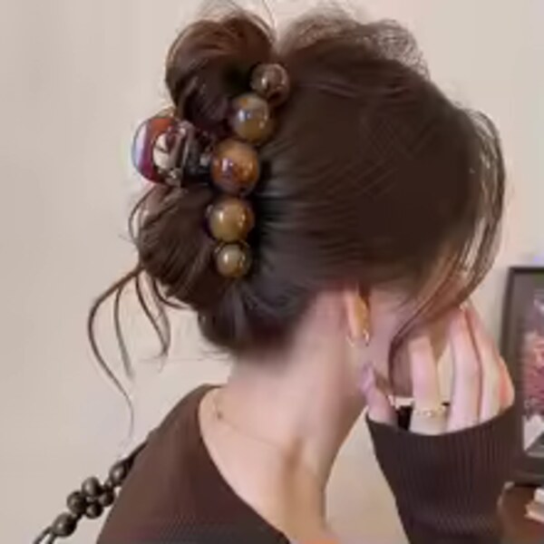 Retro Beaded Hair Claw Clip 4