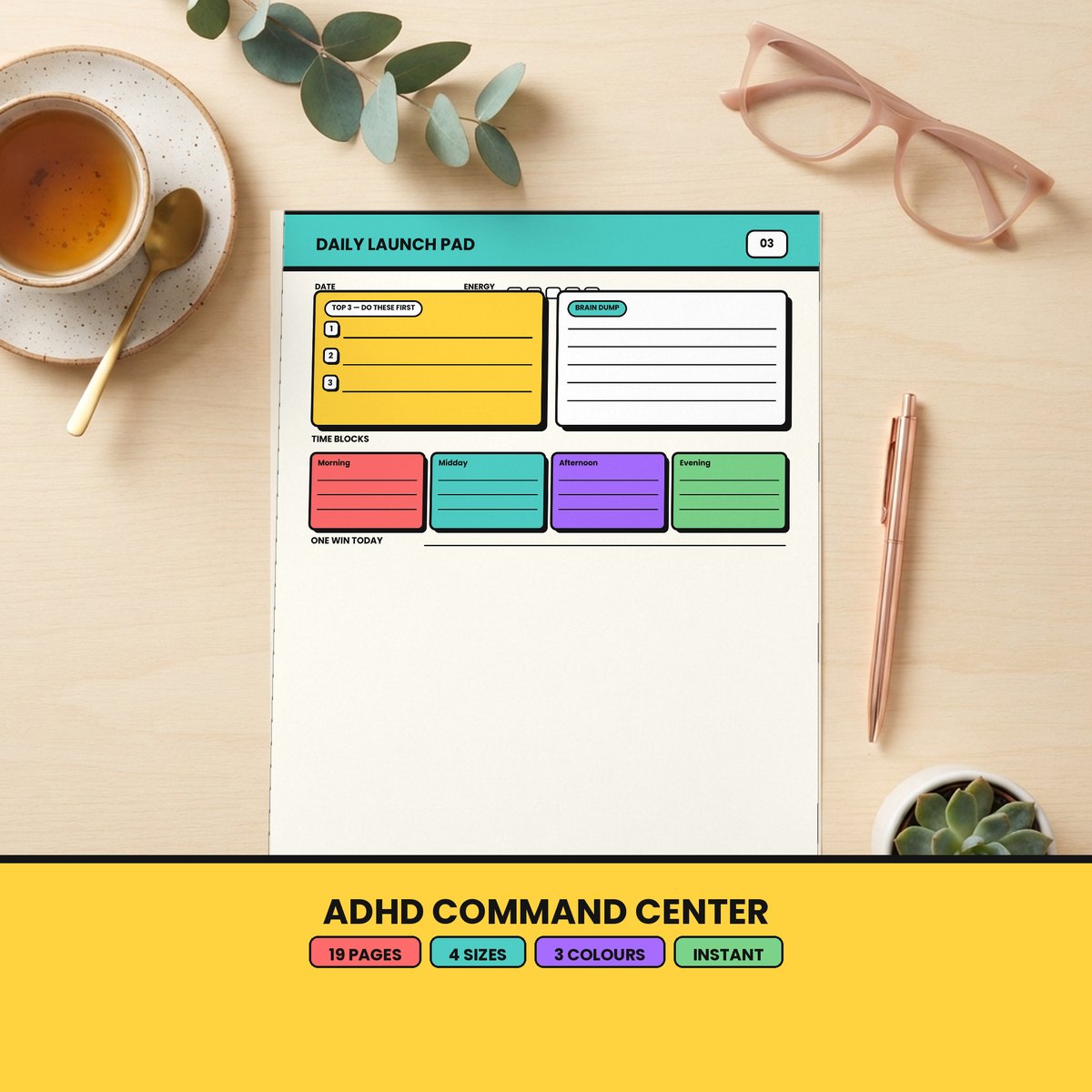 ADHD Command Center planner printable