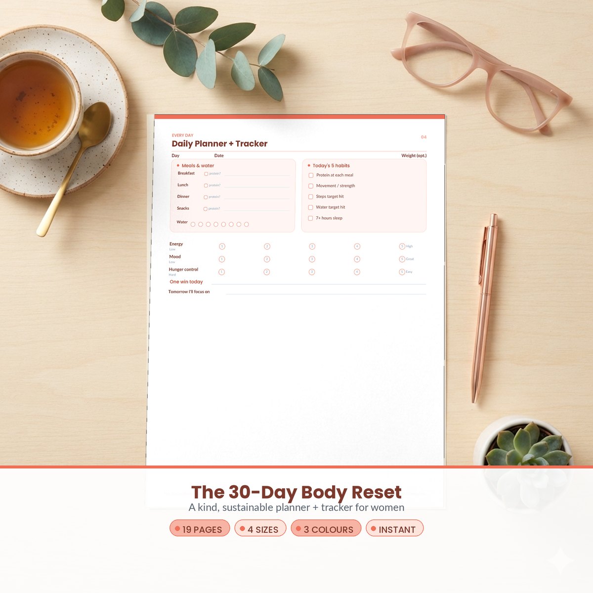 30-Day Body Reset planner and tracker